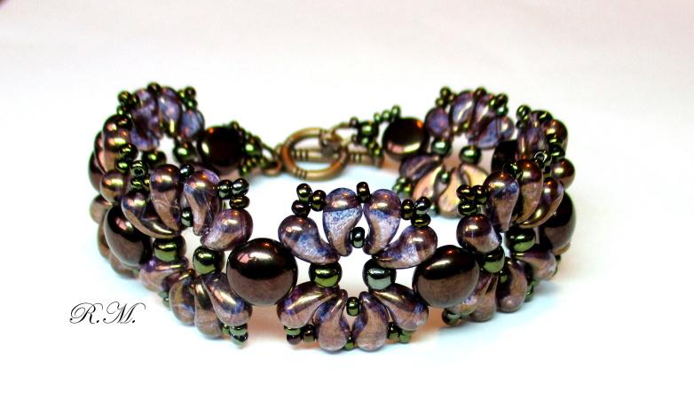 Free Tutorial: Bracelet "VIOLETS" with ZoliDuo Beads
