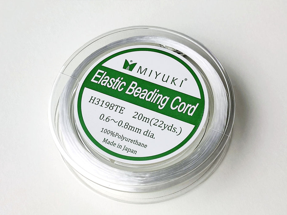 1 pc Elastische Perlenschnüre 20 m x 0,6-0,8 mm, Weiß, (Elastic Beading Cords)