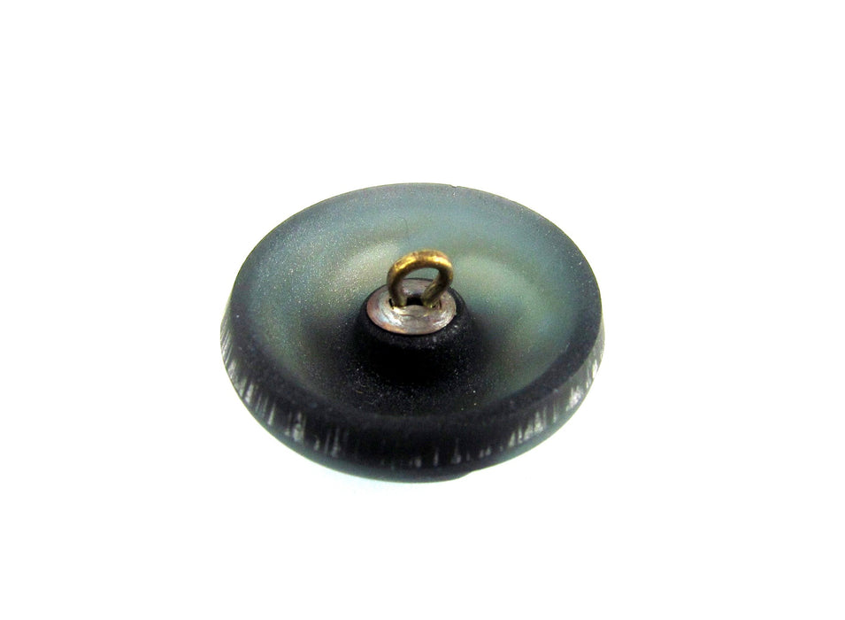 1 pc Tschechischer Glasknopf handbemalt, Größe 10 (22.5 mm | 7/8'') , Blau AB, Tschechisches Glas