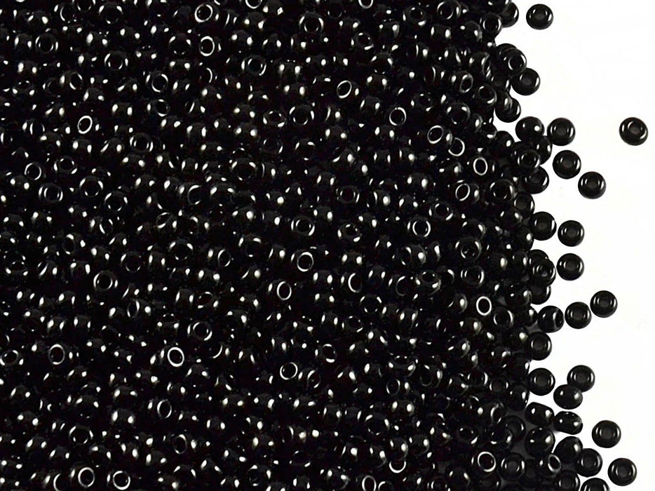 20 g 10/0 Rocailles Preciosa Ornela, Jet Schwarz, Tschechisches Glas