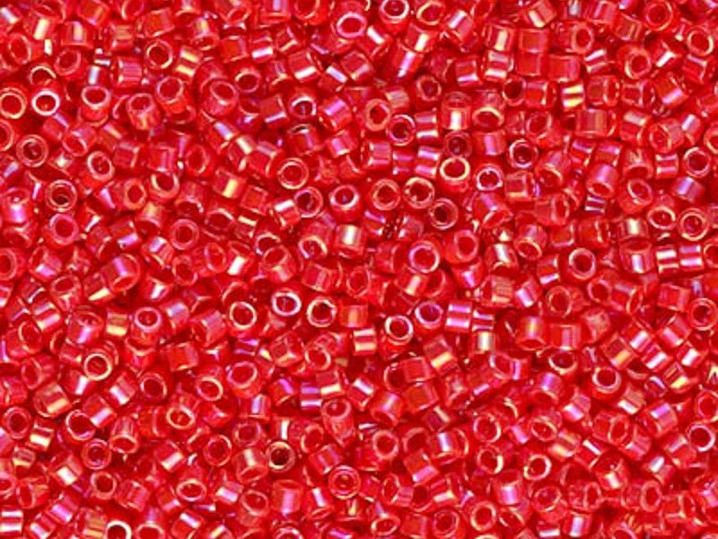 Delica Glasperlen 11/0 Opak Siamrot hell AB Japanische Glasperlen Miyuki Farbe_Red
