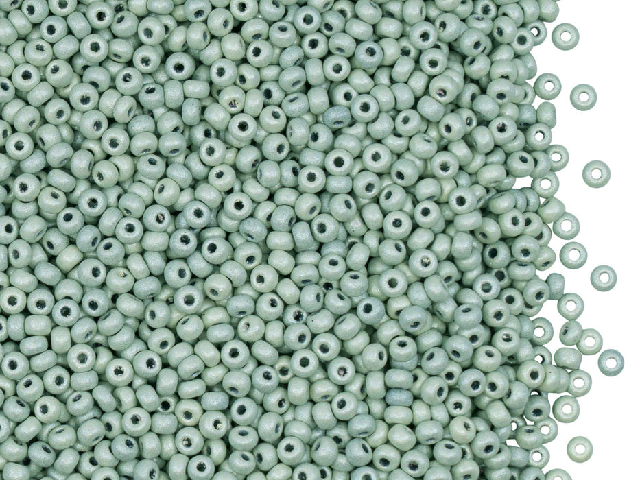 20 g Rocailles 11/0, Gelb Grau Perlmutt, Tschechisches Glas (Rocailles Seed Beads)