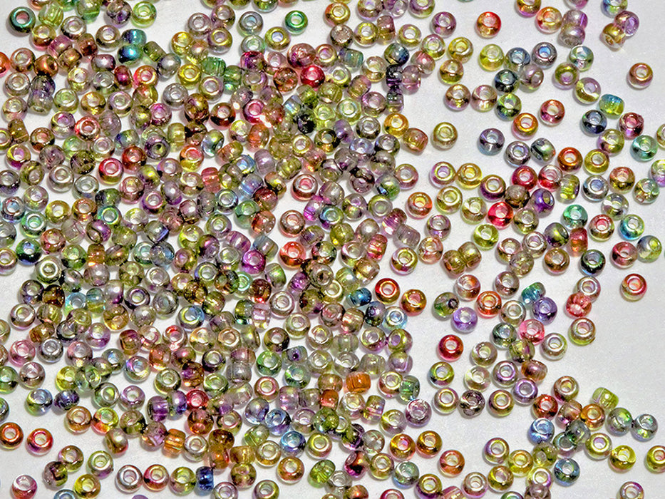 20 g Rocaiiles 11/0, Kristall Magic Gelb-Braun, Tschechisches Glas (Rocailles Seed Beads)