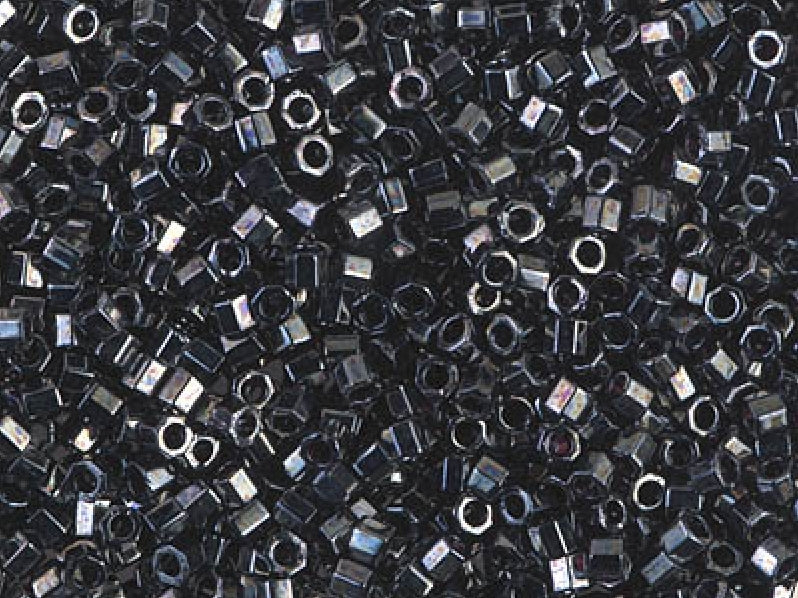 Delica Beads Cut 10/0 Gunmetal Japanische Glasperlen Miyuki Farbe_Grey