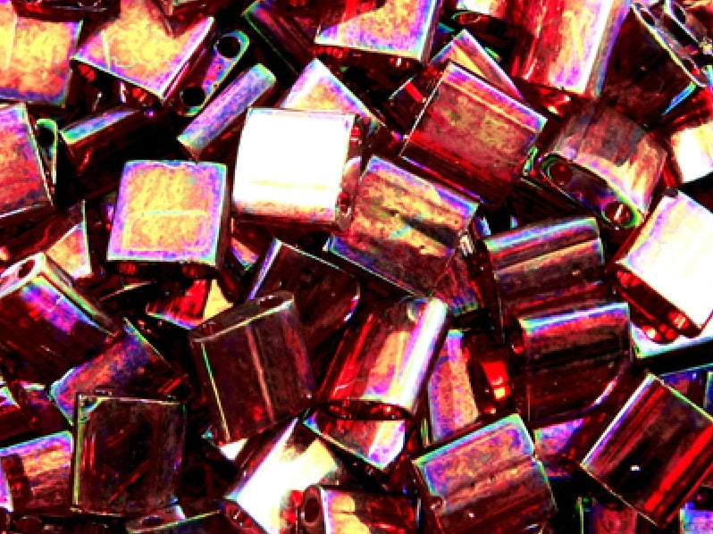 Tila™ Glasperlen  5x5 mm 2-Loch  Rose Gold Luster Japanische Glasperlen Miyuki Farbe_Pink