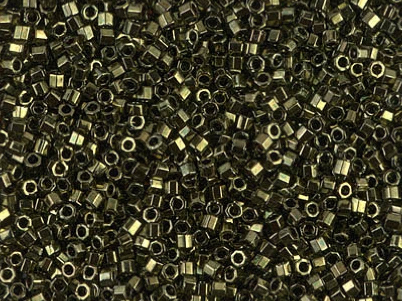 Delica Beads Cut 11/0 Metallic Oliv Japanische Glasperlen Miyuki Farbe_Green