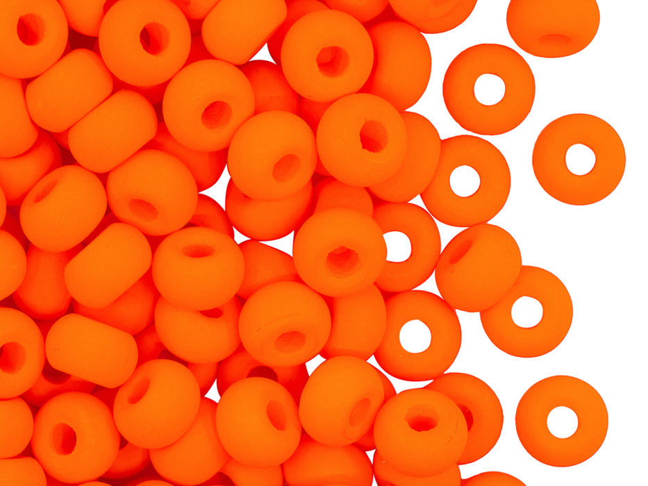 Glasperlen Pony 7 x 5 mm Neon Orange Tschechisches Glas Color_Orange