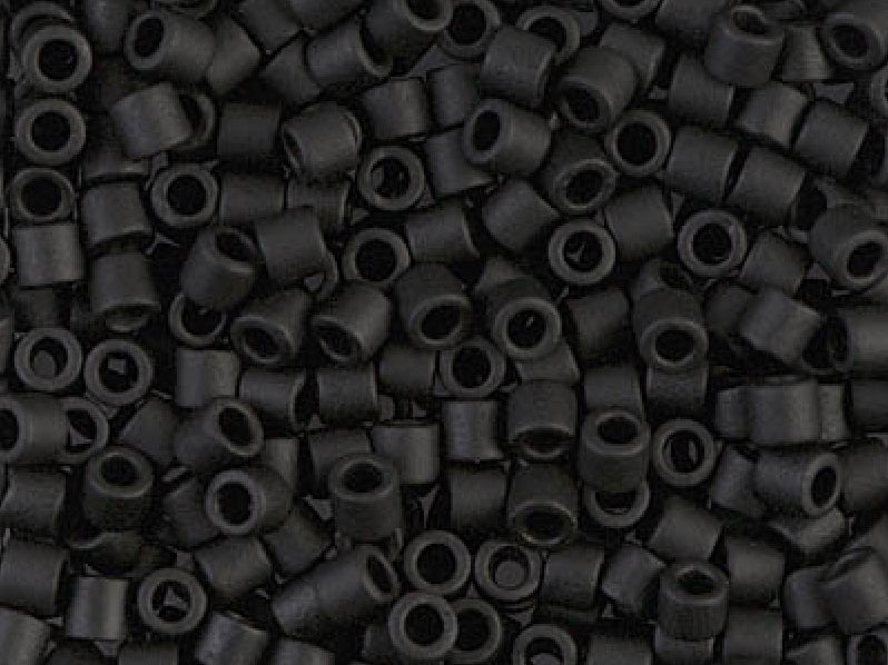 Delica Rocailles 8/0 Schwarz mattiert Japanische Glasperlen Miyuki Farbe_Black