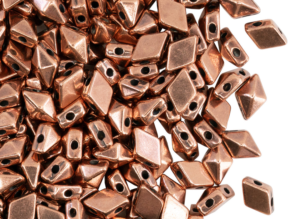 Diamonduo™ Glasperlen 5x8 mm 2-Loch  Mit Altkupfer beschichtet Metall Farbe_Brown