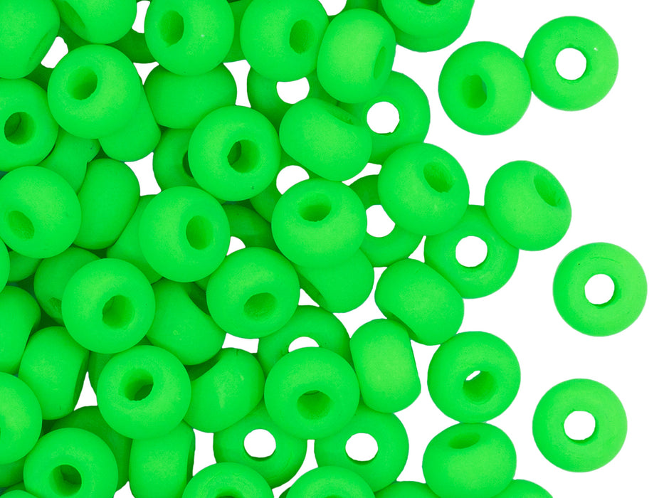 Glasperlen Pony 7 x 5 mm Neon Grün Tschechisches Glas Color_Green