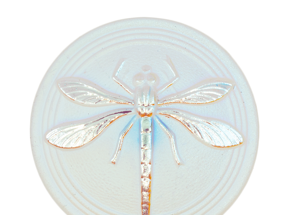 Tschechischer Glascabochons 315 mm Kristall matt AB Tschechisches Glas  White Multicolored