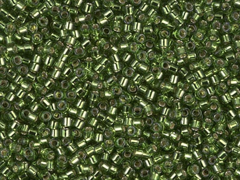 Delica Glasperlen 15/0 Olive mit versilbertem Loch Japanische Glasperlen Miyuki Color_Green