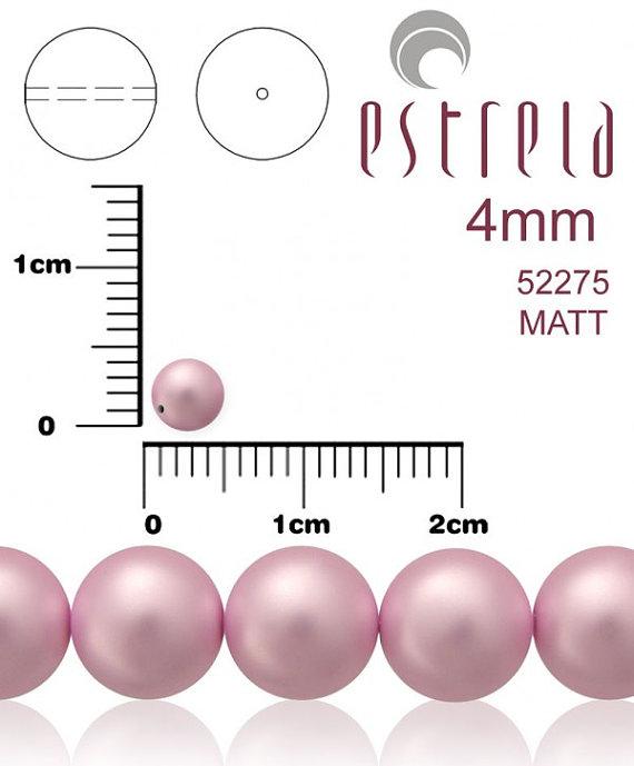 100 St. Runde Perlmuttperlen 3mm, Tschechisches Glas, Hell Flieder Matt