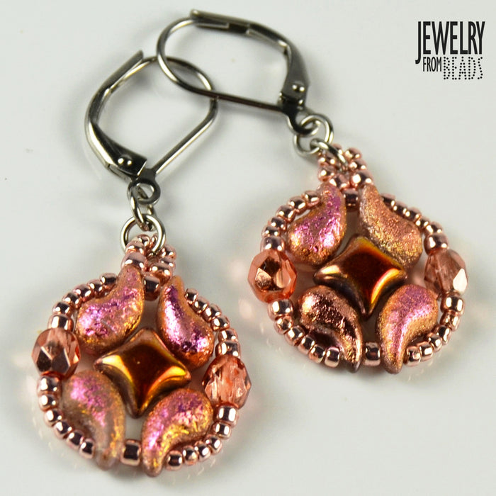150 pcs Glasperlen WibeDuo®, 8x8 mm, 2-Loch, Jet Bronze, Tschechisches Glas (WibeDuo® Beads)