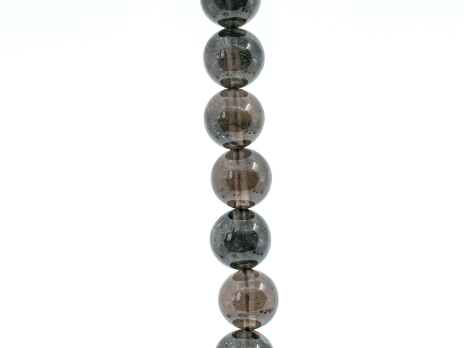 5 pcs Runde Perlen aus Naturstein 10 mm, Obsidian Semitransparent Schwarz, Ural Edelsteine, Russland (Natural Stones Round Beads)
