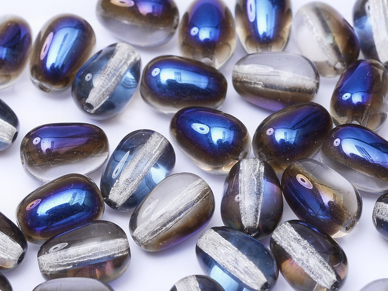 Glastropfen 11x8mm Kristall Azuro Tschechisches Glas Farbe_Blue Farbe_ Multicolored
