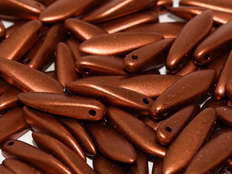 Dolchperlen 5x16 mm Kuperfer Tschechisches Glas Farbe_Brown