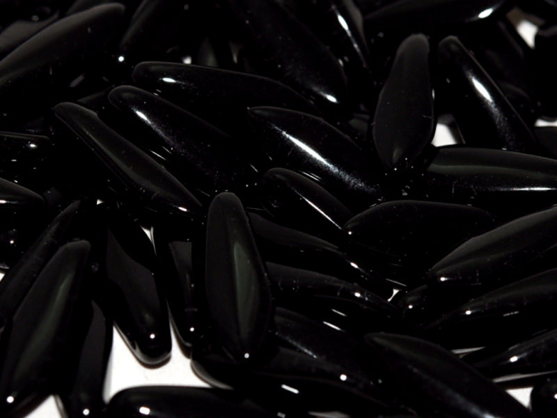 Dolchperlen 5x16 mm Schwarz Tschechisches Glas Farbe_Black