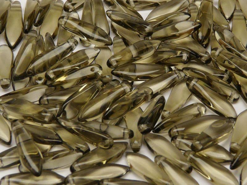 Dolchperlen 5x16 mm Schwarzer Diamant Tschechisches Glas Farbe_Grey