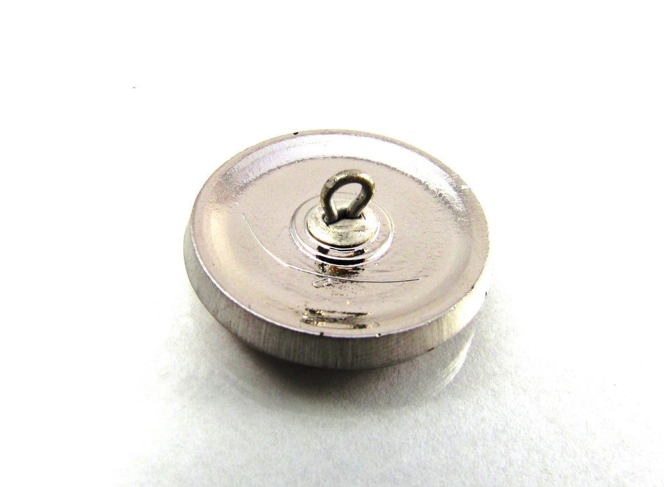 1 pc Tschechischer Glasknopf handbemalt, Größe 10 (22.5 mm | 7/8'') , Vulkan Silber, Tschechisches Glas
