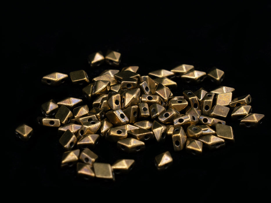 10 pcs Diamonduo™ Perlen 5x8 mm, 2-Loch , Mit Altmessing beschichtet, Metall (Diamonduo™ Beads)