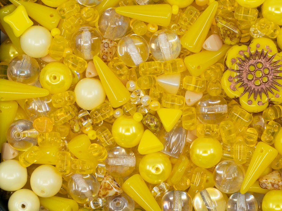 35 g Glasperlen-Mix, Blumenhonig, Tschechisches Glas (Glass Bead Mix)