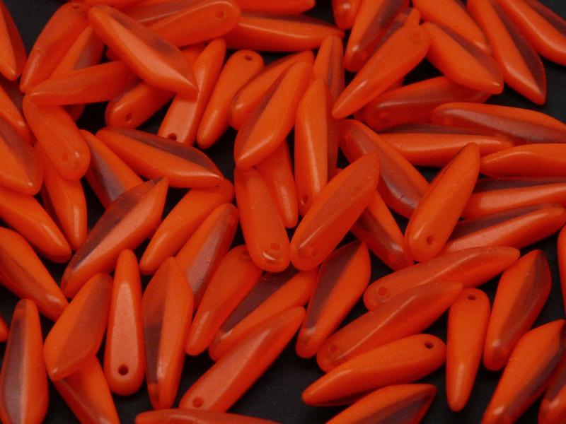 Dagger Beads 5x16 mm Orange Combi Czech Glass Orange