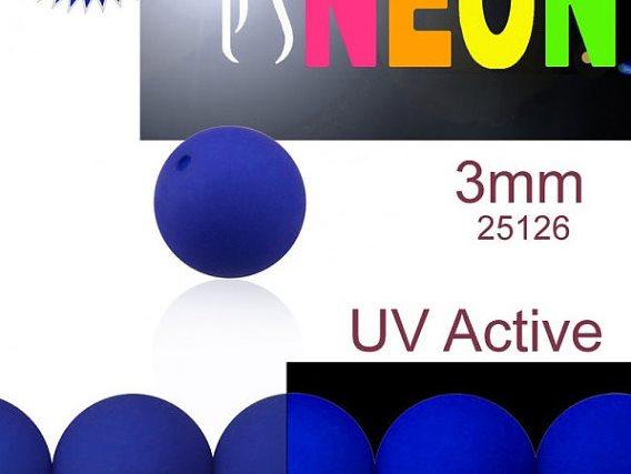 160 St. Rund NEON ESTRELA Perlen 3mm, Böhmisches Glas, Dunkel Blau
