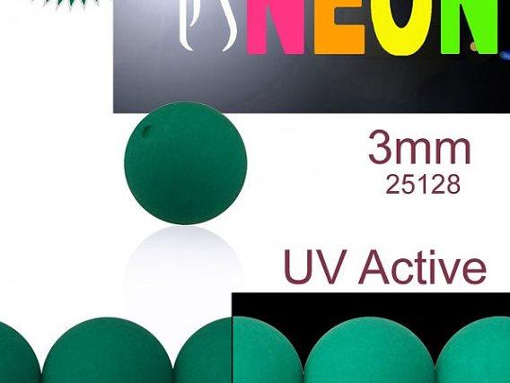 160 St. Rund NEON ESTRELA Perlen 3mm, Böhmisches Glas, Smaragd Grün