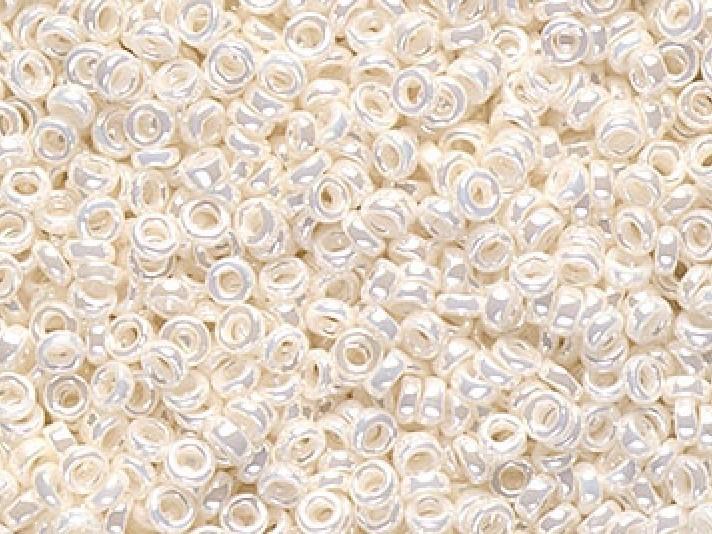 Zwischenperlen 2.2x1 mm Perlenimitat antikes Elfenbein Ceylon Japanische Glasperlen Miyuki Farbe_Beige
