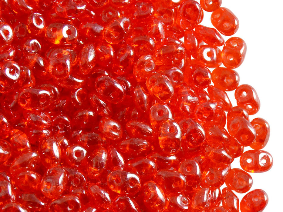20 g SuperDuo Rocailles 2.5x5mm Zwei Löcher, Böhmisches Glas, Hyazinthe Weiß Luster