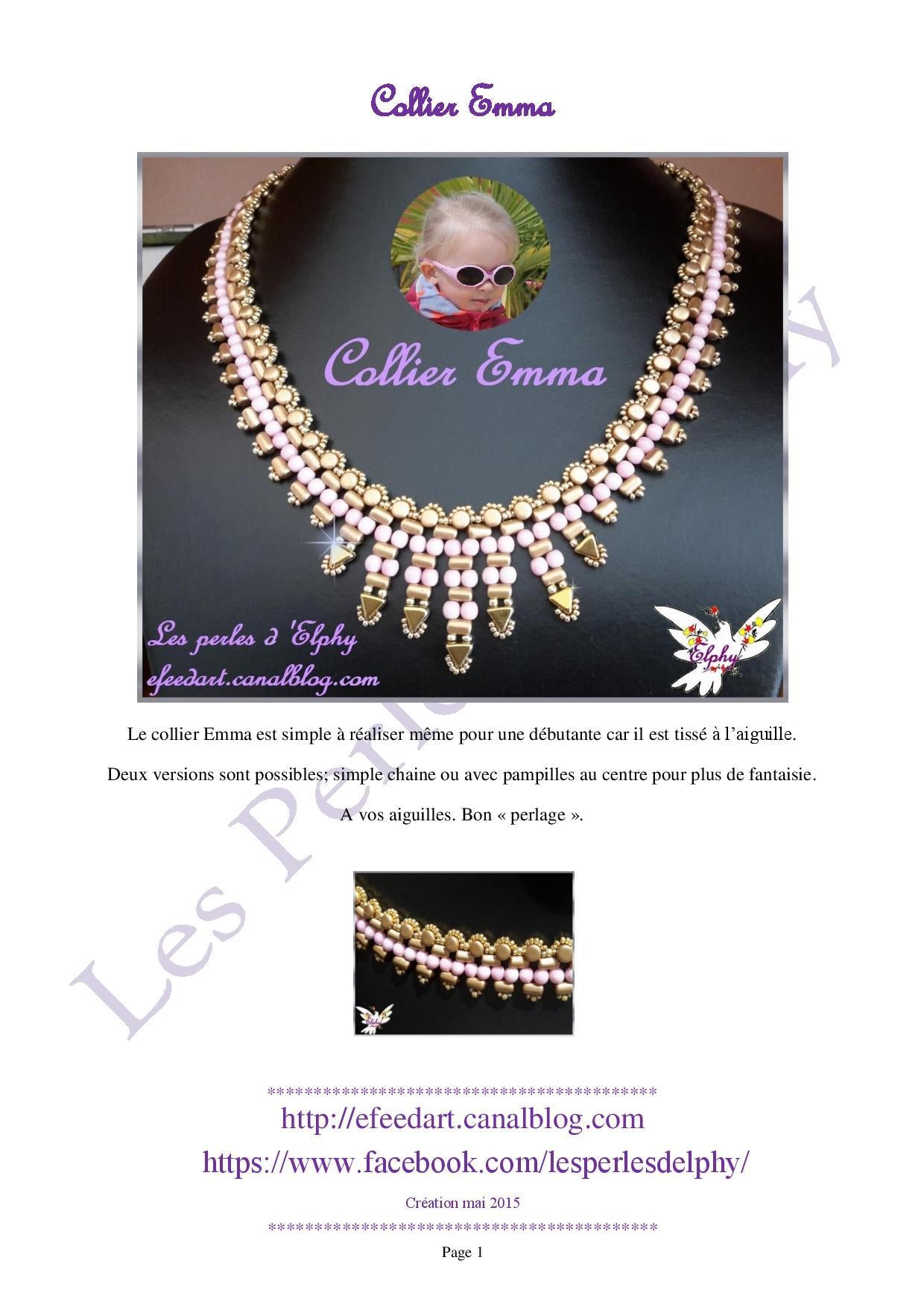 Free Tutorial: Сollier “EMMA” with Khéops® par Puca® Beads