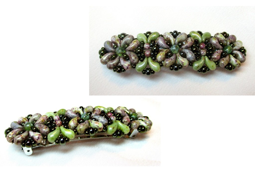 Free Tutorial: Hairclasp in bloom made of ZoliDuo Beads