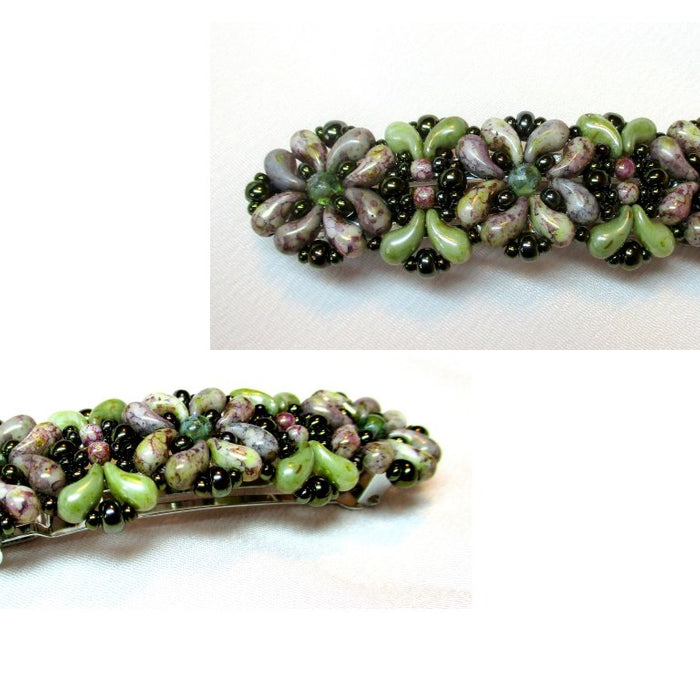 Free Tutorial: Hairclasp in bloom made of ZoliDuo Beads