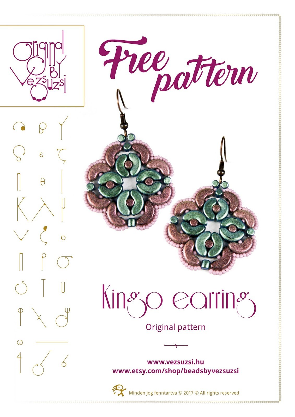 Free Tutorial: Kingo Earrings by Vezsuzsi