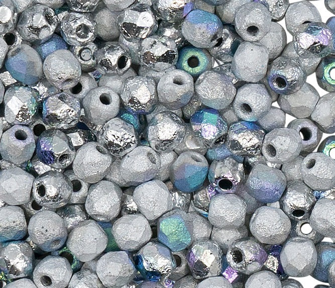 Fire Polished geätzte Glasperlen 3 mm