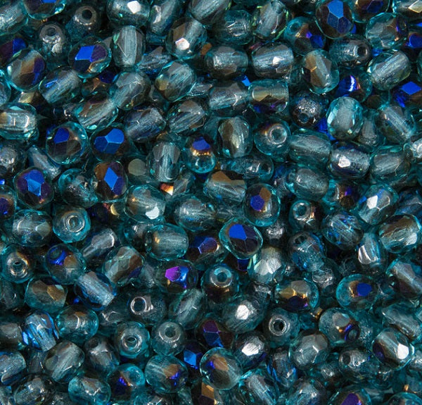 Runde Fire Polished Glasperlen 4 mm