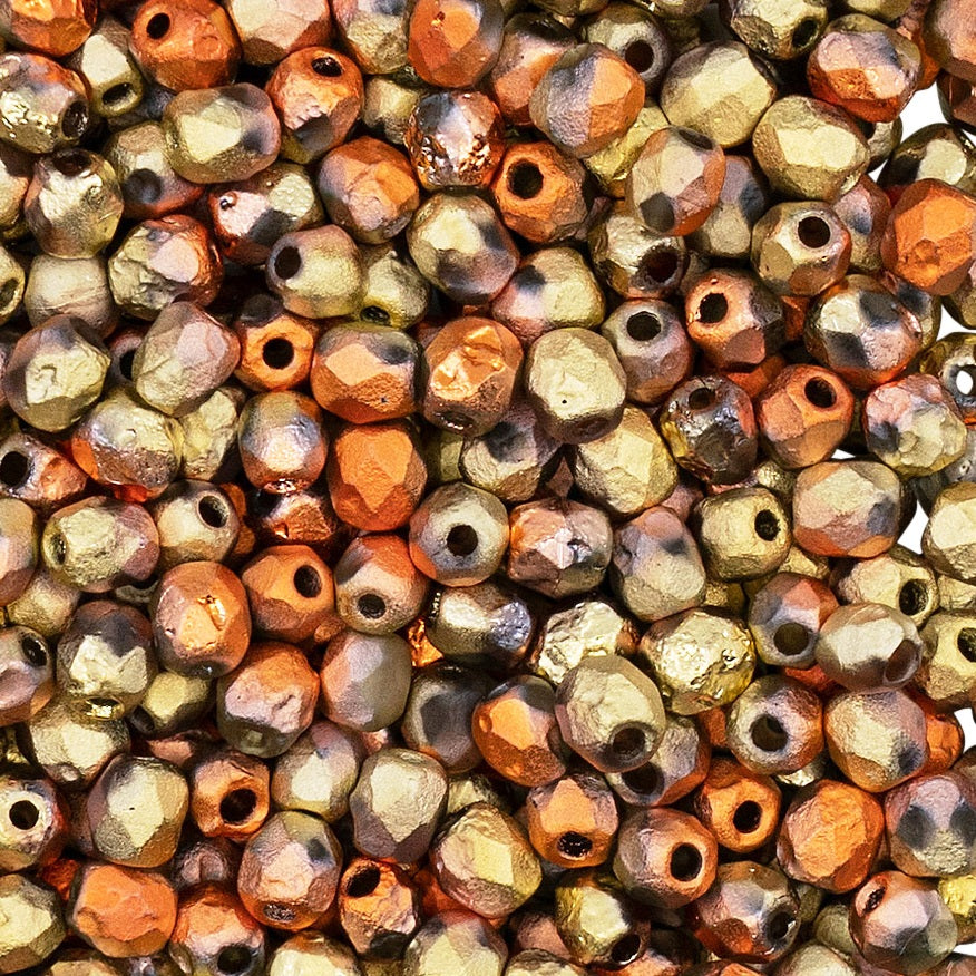 Fire Polished geätzte Glasperlen 4 mm