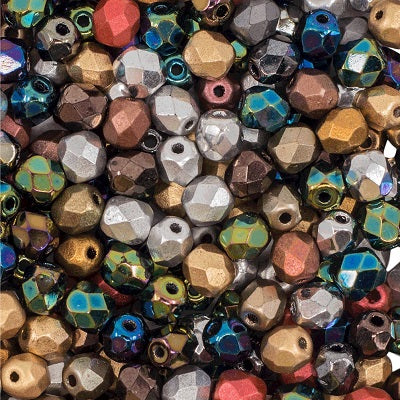 Fire Polished Glasperlen gemischt