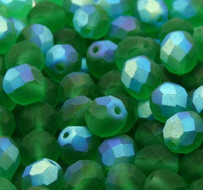 Runde Fire Polished geätzte Glasperlen