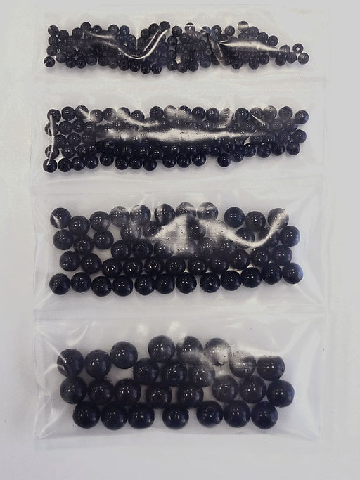 1 St. Runde Gepresste Perlen Set rund 3mm, 4mm, 6mm, 8mm, Jet Schwarz, Tschechisches Glas