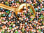 25 g (ca. 700 Stück) Mischung aus Tschechische Facettierten Glasperlen Fire-Polished Rund 3 mm, Forest Haze, Tschechisches Glas (Mix of Faceted Fire Polished Beads)
