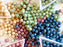 1 St. Set Fire Polished Glasperlen rund  4mm - 4 Farben (4FP047 4FP048 4FP049 4FP050), Tschechisches Glas