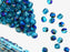 50 St. Fire Polished facettierte Glasperlen  Rund 6mm, Aquamarin Azuro, Tschechisches Glas
