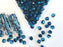 50 St. Fire Polished facettierte Glasperlen  Rund 6mm, Aquamarin Azuro, Tschechisches Glas