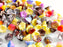 50 pcs Blumenkelchperlen 7 x 5 mm, gemischte Farben, Tschechisches Glas (Flower Cup Beads)