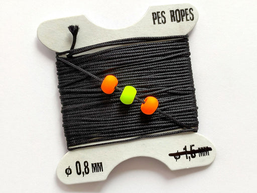 1 pc Pes Seile 5mx0,8 mm, Schwarz, Polyester (Pes Ropes)