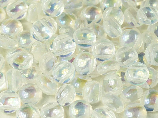 Tschechische Glasperlen PRECIOSA Candy™ 8mm 2 Loch Kristall AB Tschechisches Glas Farbe_Clear Farbe_ Multicolored