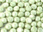 Tschechische Glasperlen PRECIOSA Candy™ 8mm 2 Loch Kreideweiß Mint Luster Tschechisches Glas Farbe_Green