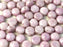 Tschechische Glasperlen PRECIOSA Candy™ 8mm 2 Loch Kreideweiß Lila Luster Tschechisches Glas Farbe_Purple